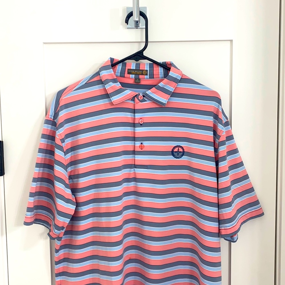 Striped Peter Millar golf shirt